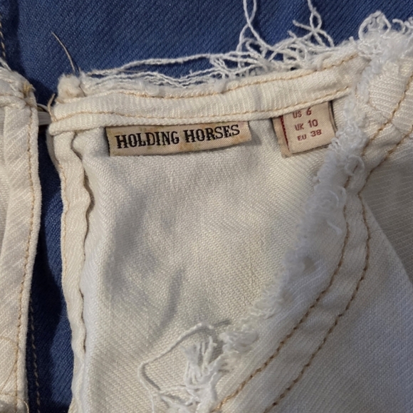 Holding Horses by Anthropologie Crop Denim Patchwork Frida Tank Top - Picture 4 of 7